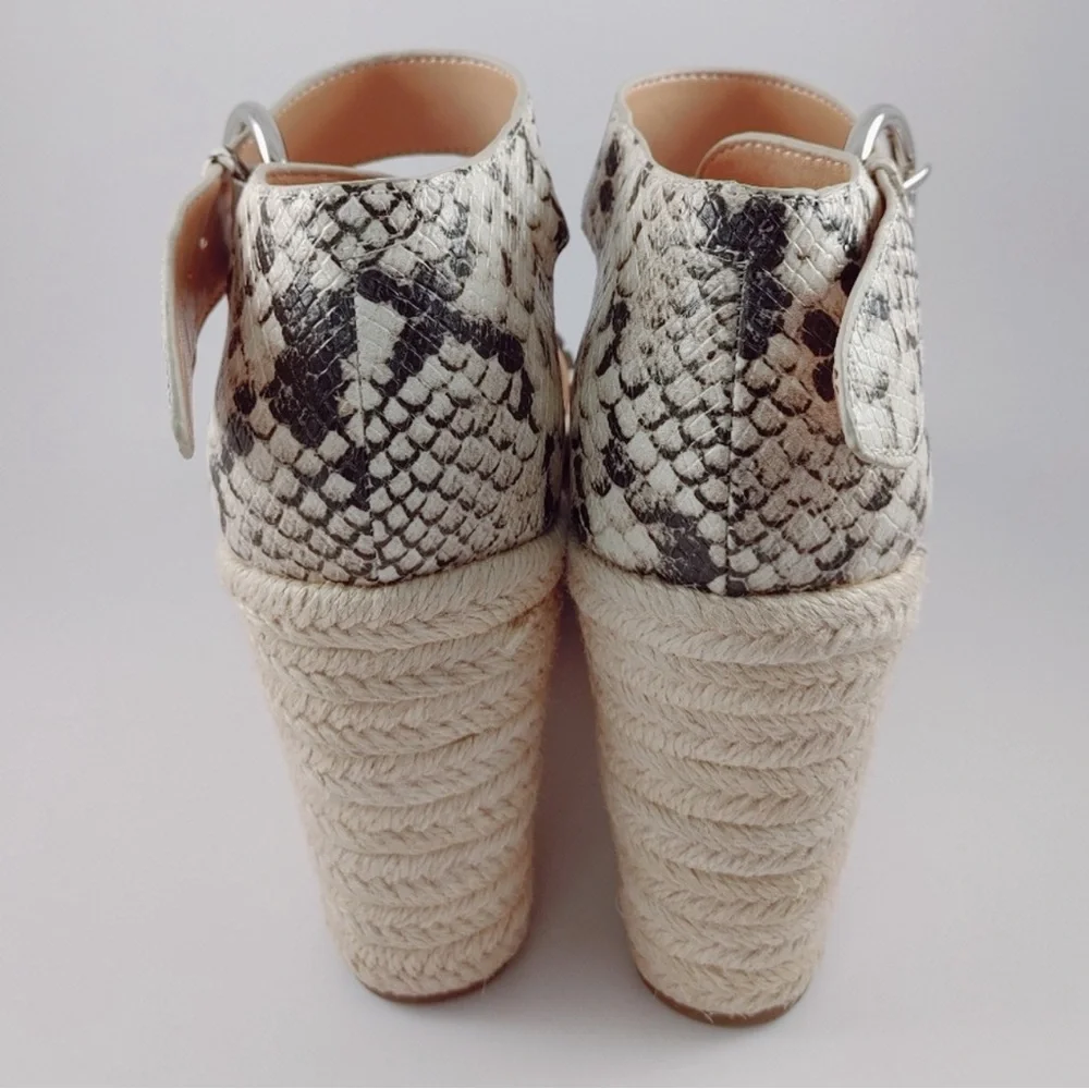 Ninewest Snakeskin Print Wedge Platform Sandal